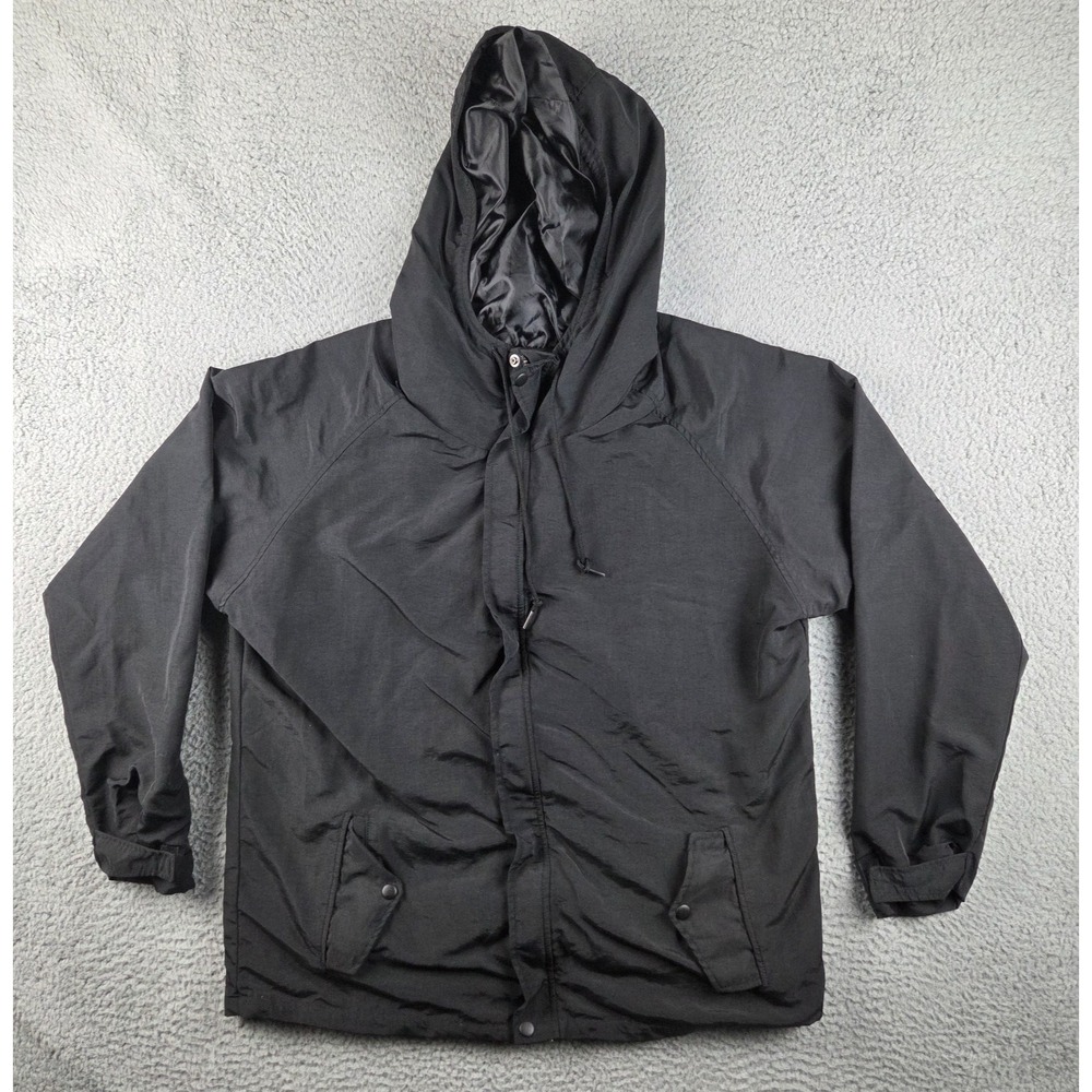 Gustin Flannel-Lined Rain Jacket Mens Size 2XL Black Made in‎ USA Nylon